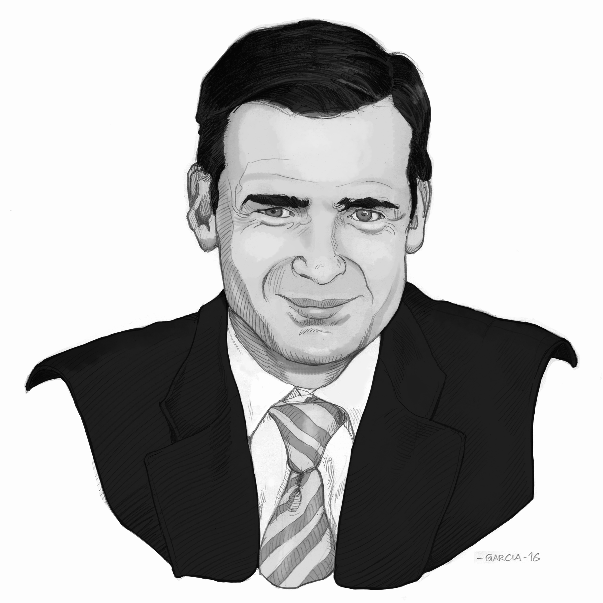 Daniel Garcia Art Illustration Portrait Journalist Tiempo de Hoy Jesús Sánchez-Quiñones
