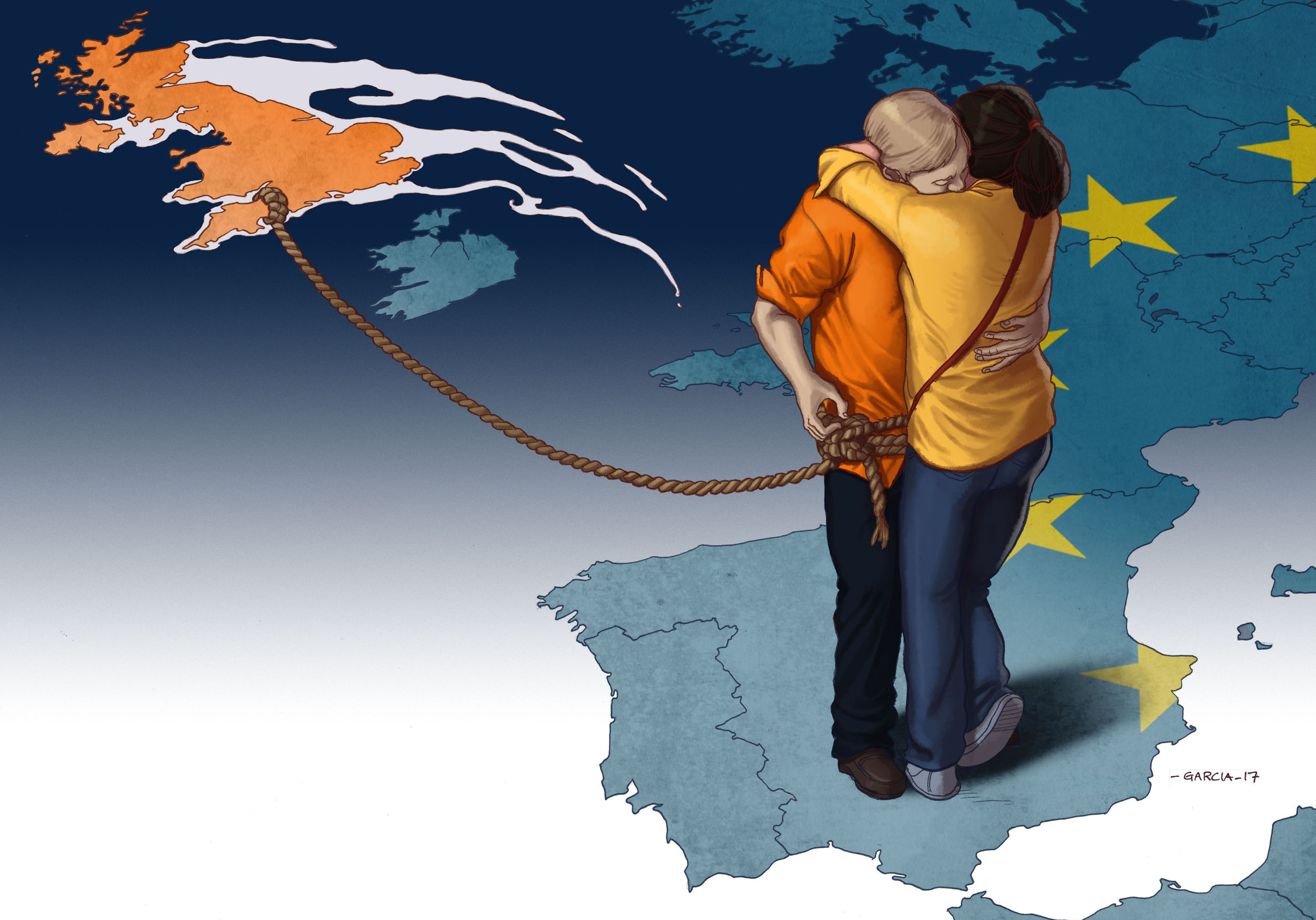 Daniel Garcia Art Illustration Ilustracion Brexit People Passport UK Spain RRUU Espana 01