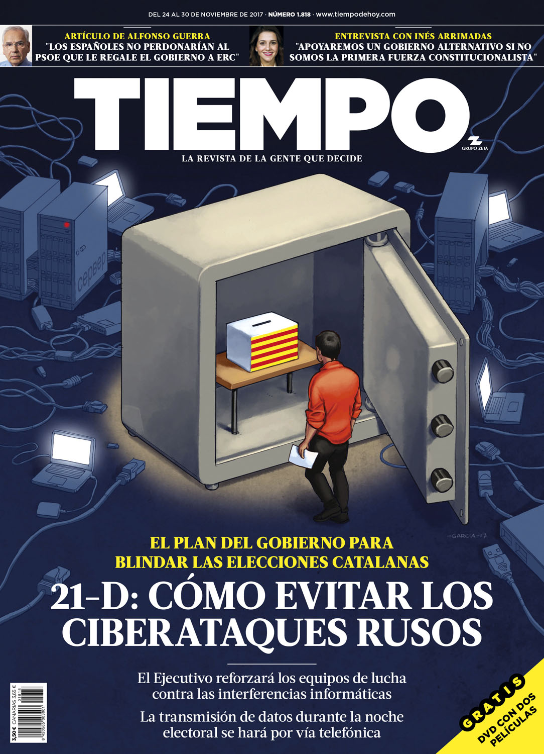 Daniel Garcia Art Illustration Tiempo Ilustracion Editoiral Elecciones Cataluna Gobierno Ciberataques Rusia Hackers Revista Portada 21D